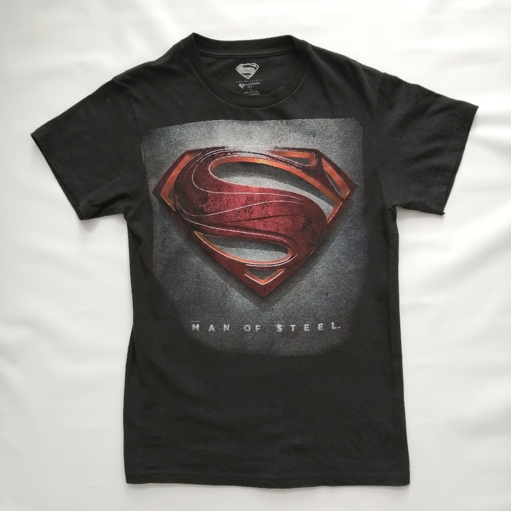 Superman Man Of Steel Black T-shirt Small